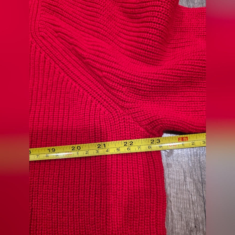 Nwot EILEEN FISHER MERINO Women's Red Sweater Quiet Luxury Layering Revolve - Picture 10 of 11